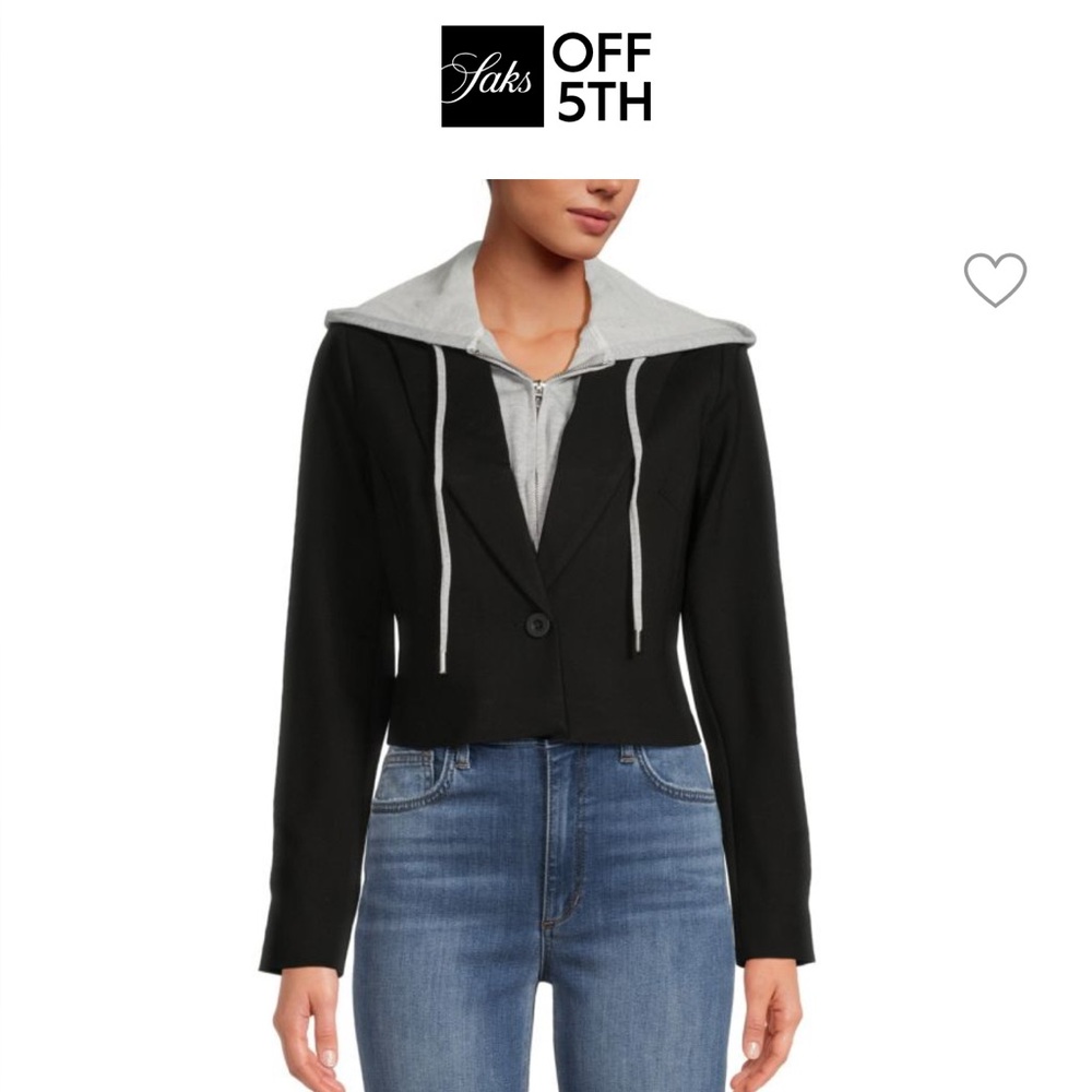 Black Blazer with Gray Hoodie Nicole Miller